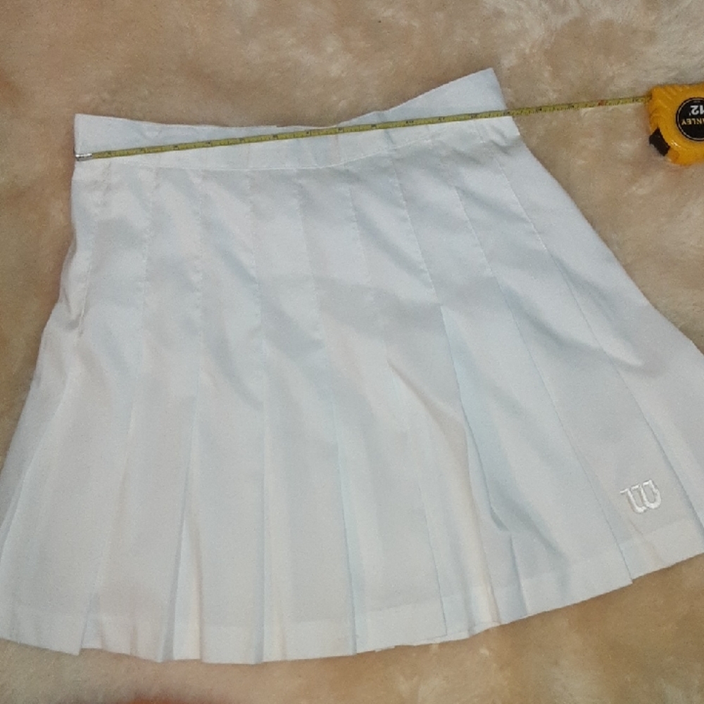 Wilson White Pleated Skater Skirt